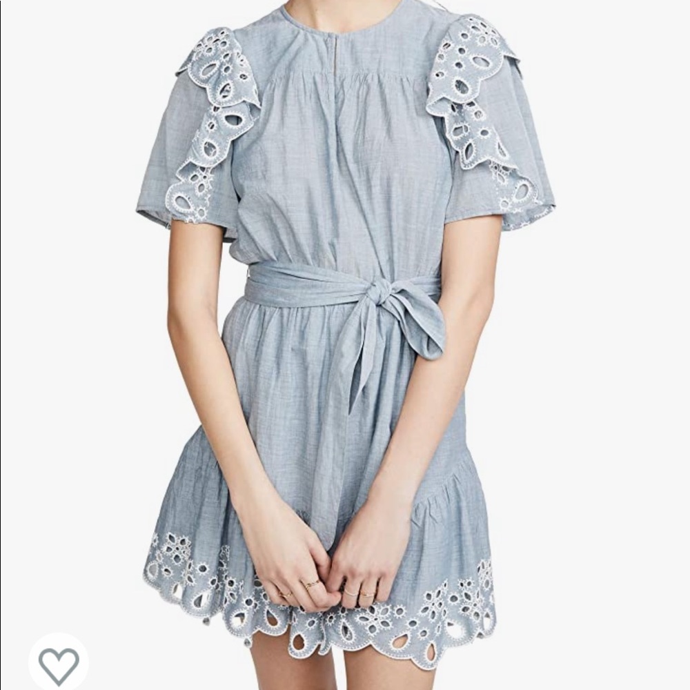 Joie denim chambray flutter sleeve dress